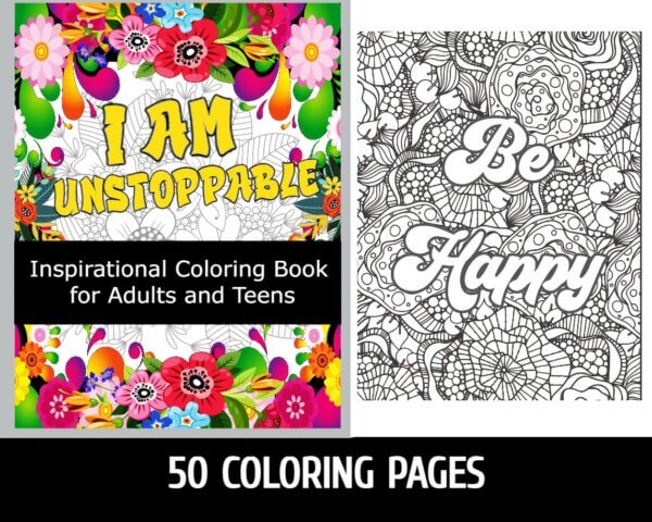 Inspirational Quotes Coloring Book for Stress Relief