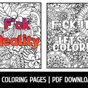 Fuck Reality Printable Adult Coloring Pages